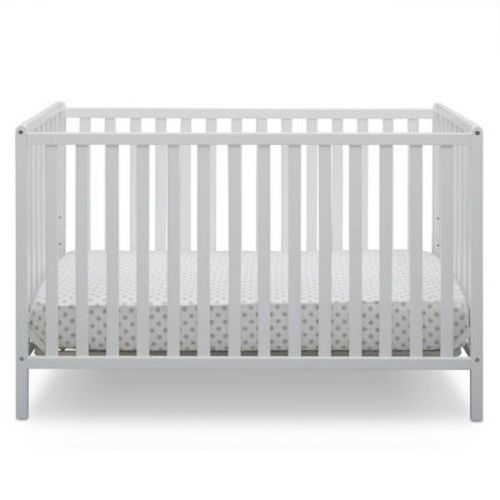 Delta Children Heartland 4-in-1 Convertible Crib - Greenguard Gold Certified - Bianca White