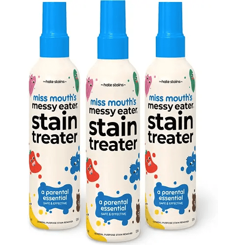Miss Mouth's Messy Eater Stain Treater Spray - 4oz 3 Pack Stain Remover - Newborn & Baby Essentials - No Dry Cleaning Food, Grease, Coffee Off Laundry, Underwear, Fabric