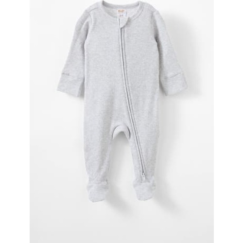 Organic Pointelle Zip All In One Romper, 0-3M