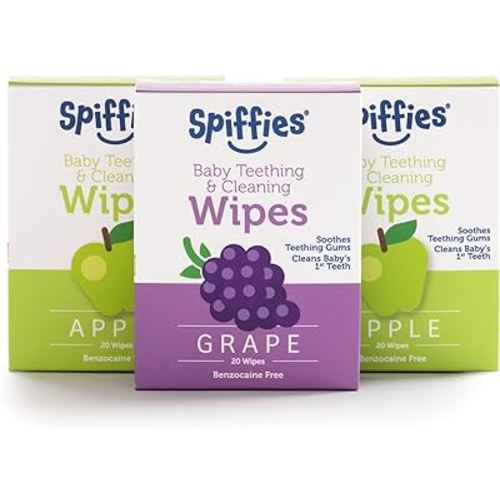 Baby Oral Care Tooth Wipes - Gum & Teeth Wipe Tissues for Teething Relief & Cleaning Infant & Toddler Teeth - Baby Tooth Wipes w/Xylitol for Ages 0-12 Months & Up