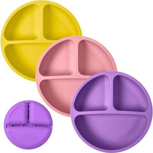Weesprout Silicone Divided Plates (no Lids), 3-pack