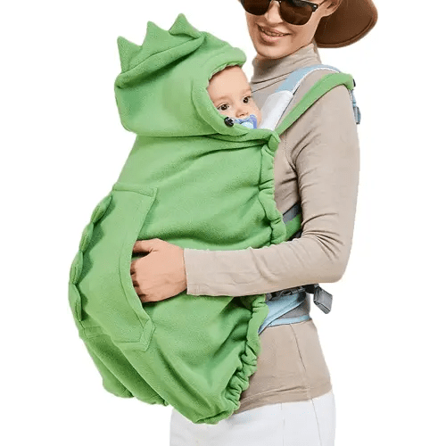 Stroller Cover Baby Carrier Cover Newborn Hooded Stretchy Cloak Reversible, Cloak Kangaroo Hoodie for Mom Baby, Suit for All Seasons -Green