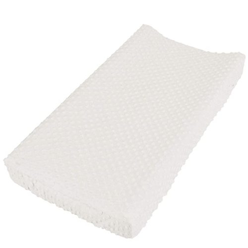 NOZAAM Baby Minky Dot Changing Pad Cover Ultra Soft Changing Table Pad Cover for Diaper Changing Pad (Cloud Dancer) - White