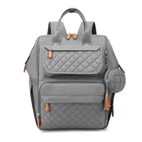 Diaper Bag Backpack, Portable Baby Bag Include Insulated Pocket, 3 In 1 Multi-Functional Travel Baby Diaper Bag with Diapers Changing Pad - Gray
