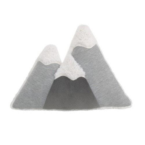 Little Love by NoJo Mountain Shaped Grey and White Plush Decorative Pillow