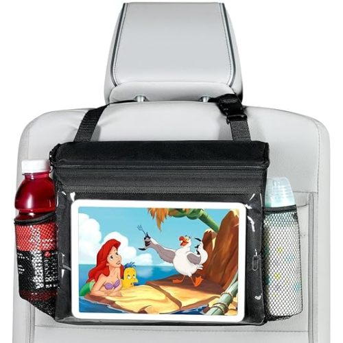 lebogner Insulated Car Seat Back Organizer + iPad And Tablet Holder, Auto Driver Or Passenger Accessories Organizer, Vehicle Front Seat Caddy, Personal Travel Cooler Storage Bag For Adults & Kids