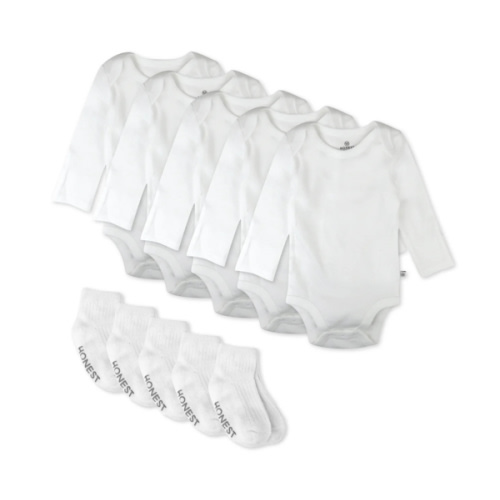 10-Pack Organic Cotton Long Sleeve Bodysuit & Sock Bundle | Honest Baby Clothing