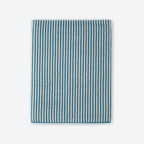 Bath Towel - teal/vanilla stripes