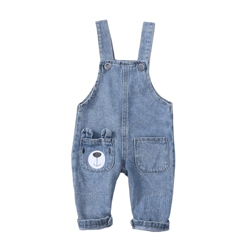 PURSKYY Baby Girls Overalls Baby Denim Romper Outfits Infant Girls Jeans Jumpsuit
