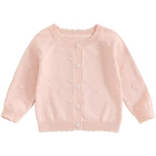 Infant Baby Girl Cardigan Sweater Long Sleeve Button Up Knit Sweatshirt Jacket Toddler Baby Girl Fall Outfits