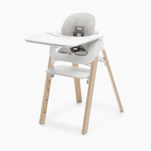 Steps Complete High Chair - White Seat/Natural Legs