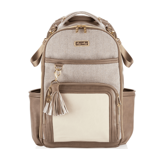 Itzy Ritzy Boss Plus Backpack Diaper Bag with Insulated Pockets, Vanilla Latte