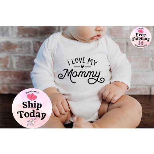 I Love My Mommy Onesie®, Mama's Girl Onesie®, Cute Mommy Baby Bodysuit, Cute I Love My Mommy Onesie®, Christmas Gift, Cute Onesie®