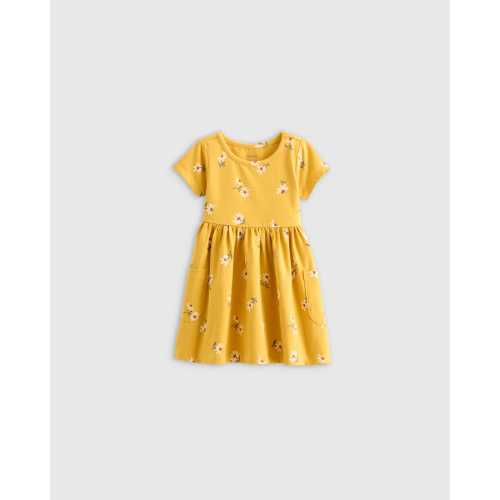 Organic Cotton Fit and Flare Pocket Dress - Baby Girl