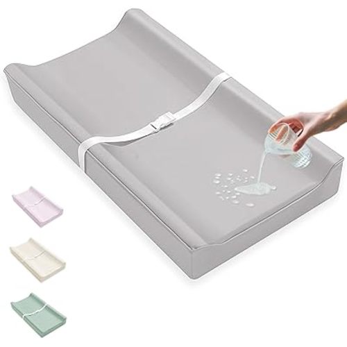 Vegan Leather Baby Changing Pad Covers for Girl, Boy, Waterproof & Wipeable Soft Diaper Changing Mat Cover.Fits Standard Changing Pads with Dimensions of 32" x 16". (Gray)
