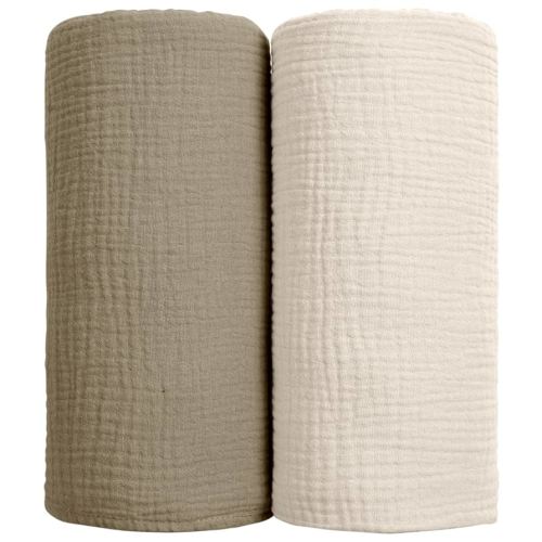 lulumoon Baby Swaddle Blankets - Cotton Swaddle Blanket Soft Receiving Blanket for Baby Neutral 2Pack (Olivia)