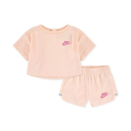 Baby Girls Let's Roll Towel Terry T-Shirt & Shorts, 2 Piece Set