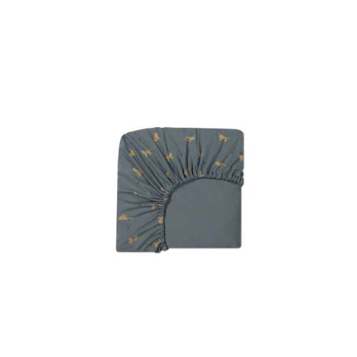 Organic Cotton Cot Sheet - Lenny Leopard Smoke