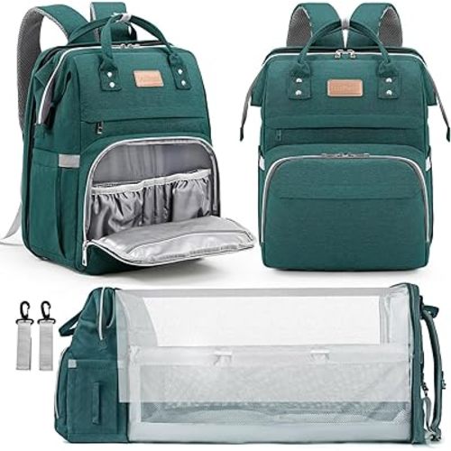 Diaper Bag Backpack, Multifunction Travel Back Pack Maternity Baby Changing Bags, Large Capacity, Waterproof and Stylish Cyan