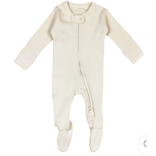 Organic 2-Way Zipper Footie in Buttercream – L'ovedbaby (0-3mo)