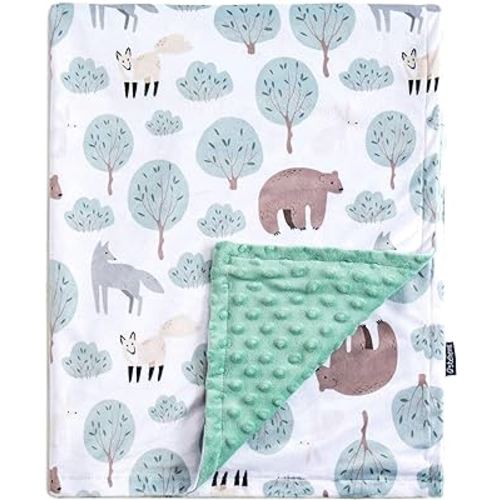 Baby Blanket for Boys Girls Super Soft Blanket,Fluffy Warm Lightweight Baby Receiving Blankets,Double Layer with Dotted Backing for Toddler Nursery (Bear, 30 * 40inch)