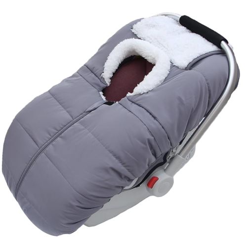 Fairy Baby Winter Car Seat Cover for Babies Carseat– Waterproof, Warm Car Seat Cover Baby – Universal Winter Cover for Back Seat, Infant Car Seat & Baby Carseat (Grey)
