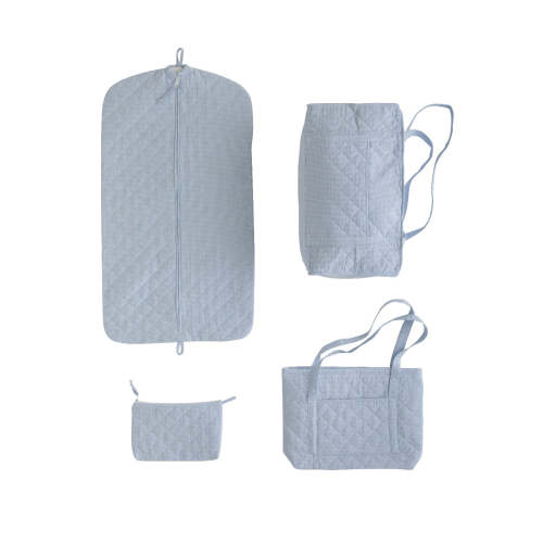 Quilted Luggage - Light Blue