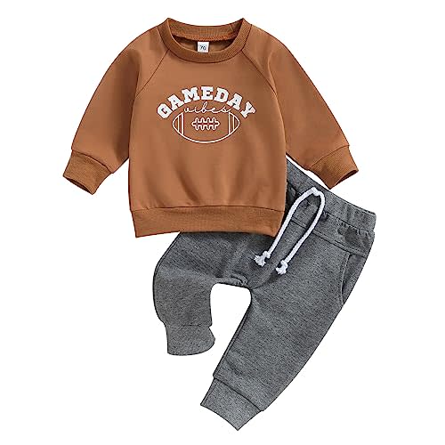 Toddler Baby Boy Clothes Set Letter Print Long Sleeve Sweatshirt Top Jogger Pants Cute Newborn Infant Fall Winter Outfit