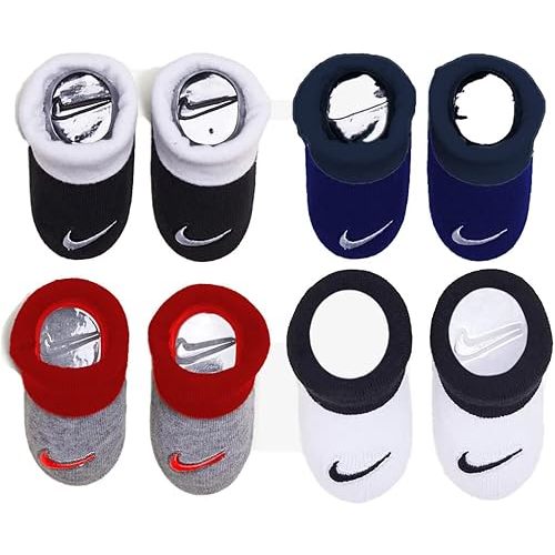 Nike Infant Booties 4 Pack (0-6 Months, Black(NN0735-U10)/G_W)