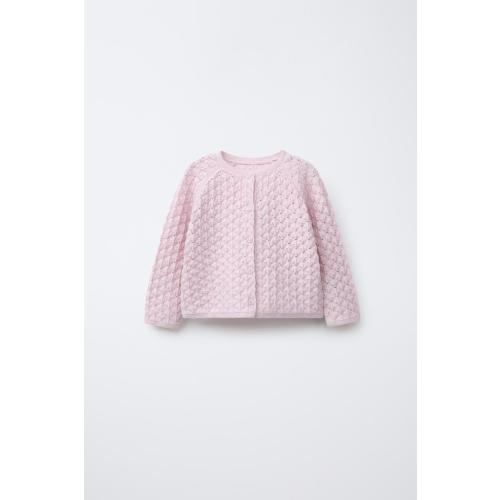OPEN KNIT CARDIGAN - Mid-pink | ZARA United States