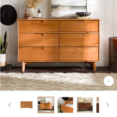 Sloane Mid Century Modern Solid Wood Dresser