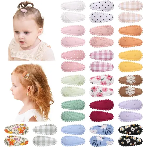 40 PCS Cute Toddler Snap Hair Clips with Flower Patterns - 1.5" Mini Hair Barrettes and Accessories for Baby Girls, Infants, Toddlers