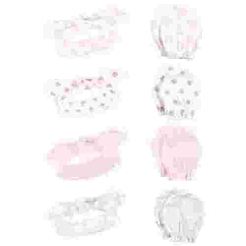 Hudson Baby Infant Girl Cotton Headband and Scratch Mitten Set, Lace Medallion, 0-6 Months