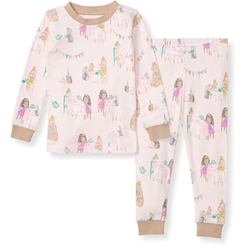 Burt's Bees Baby Baby Girls' Pajamas, Tee and Pant 2-Piece Pj Set, 100% Organic Cotton