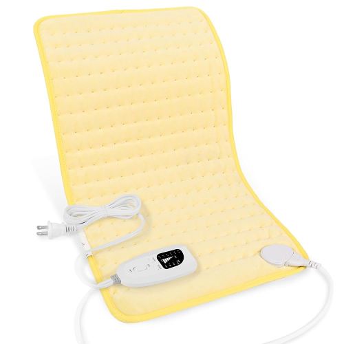 Heating Pad-Electric Heating Pads for Back,Neck,Abdomen,Moist Heated Pad for Shoulder,Knee,Hot Pad for Arms and Legs,Dry&Moist Heat & Auto Shut Off(BabyYellow, 12''×24'')