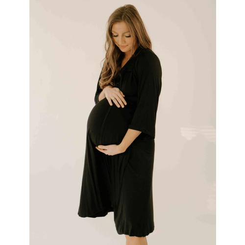 Lila Labor & Postpartum Gown in Black