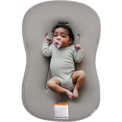 Snuggle Me® Baby Lounger Curve (0-6 Months) - Premium Organic Cotton with Foam Core, Machine-Washable Cover, Buttery-Soft & Breathable Infant Lounger with Travel Bag - Birch