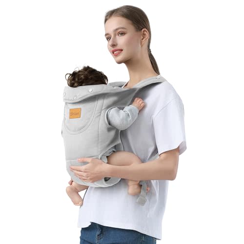 Shiaon Baby Carrier Newborn to Toddler(7-30lbs), Toddler Carrier Baby Holder Carrier with Adjustable Shoulder Strap, Chest Carriers, Grey