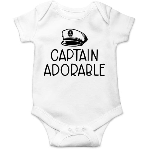 CBTwear Captain Adorable - Funny Sailor Coming Home Outfit for Baby Boy - Cute Infant One-Piece Baby Bodysuit - White - 6 Months