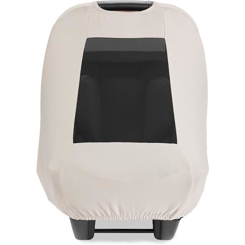Skip Hop All Seasons Baby Car Seat Cover 4 in 1 Universal Fit with UPF40+ Sunshade and Water Resistant Fabric Oat