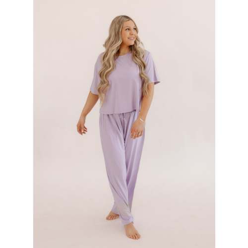 Womens T-Shirt Lounge Set In Lilac