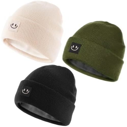 FURTALK Baby Toddler Winter Hat 3 Packs Baby Beanie Toddler Beanie Boys Girls Fleece Lined Kids Warm Knit Hats
