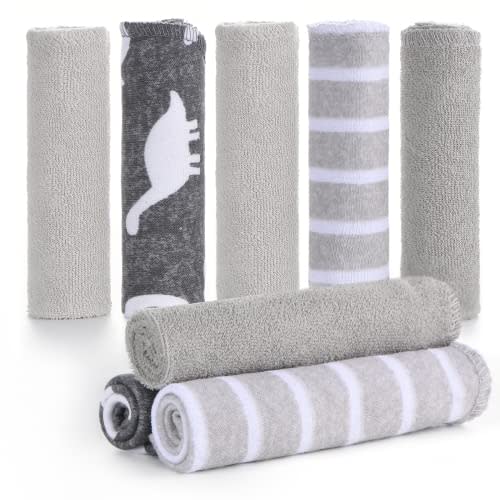 Baby Washcloths, Momcozy Ultra Soft Absorbent Towel, 8pcs Newborn Bath Face Towel, Natural Reusable Baby Wipes for Sensitive Skin, Baby Registry as Shower, 10"x10" (Gray)