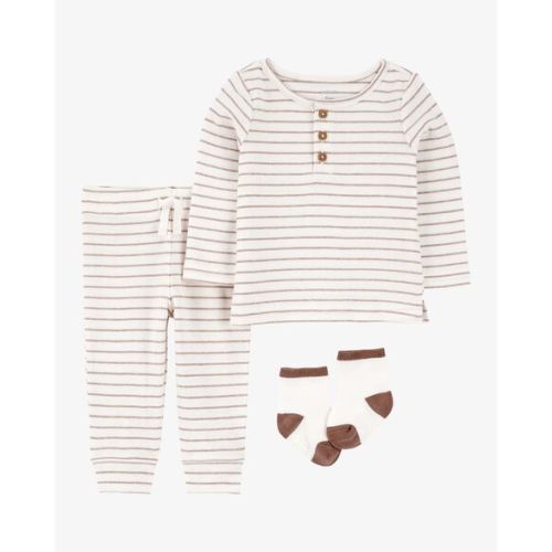 Baby 3-Piece Striped Tee & Pant Set - Ivory - Carter's | Carter's