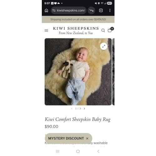 Kiwi Comfort Sheepskin Baby Rug