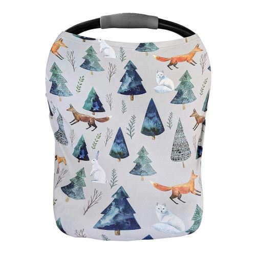 Premium Soft, Stretchy, and Spacious 4 in 1 Multi-Use Cover for Nursing, Baby Car Seat, Stroller, Scarf, and Shopping Cart - Best Gifts by Pobibaby (Magical)