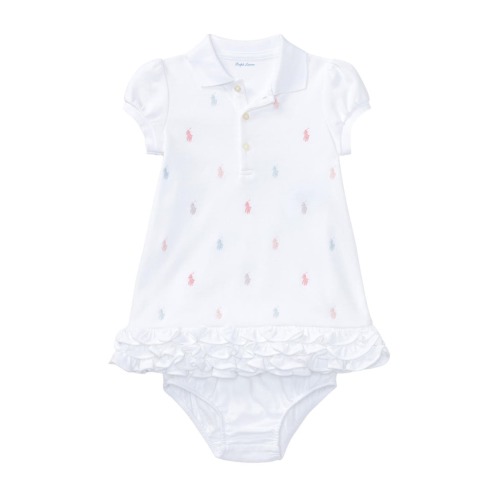 Cupcake Embroidered Polo Dress & Bloomers Set, 9M