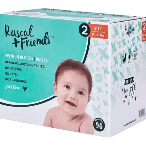 New Rascal & Friends 961920 Premium Diapers, Size 2, 96, White