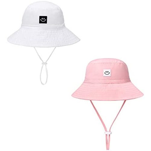 Baby Sun Hat Smile Face Toddler UPF 50+ Sun Protective Bucket hat Nice Beach hat for Baby Girl boy Adjustable Cap