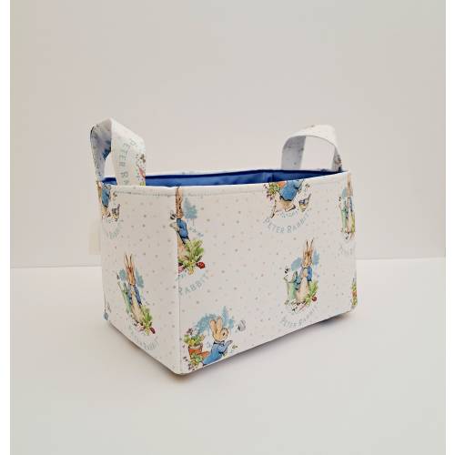 Peter Rabbit fabric storage bin, Easter basket, Kids organizer caddy